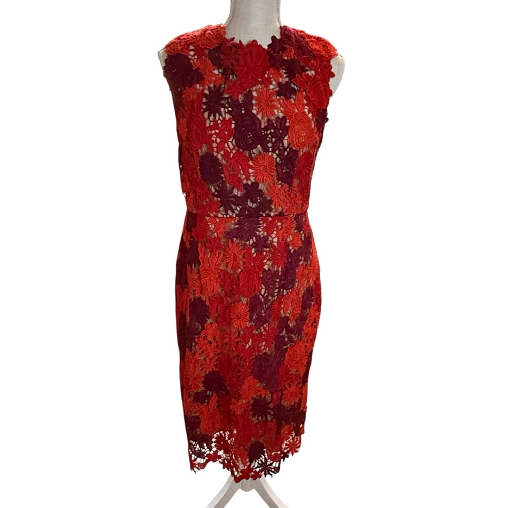 Anthropologie HD in‎ Paris lace garden sleeveless sheath dress sz 12 - Picture 7 of 14